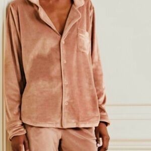 SKIMS camel velour pajama set